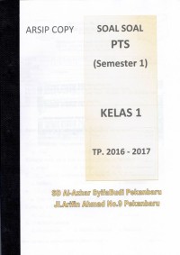 Image of Soal Soal PTS (Semester 1) Kelas 1 TP.2016 - 2017