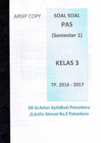 Image of Soal Soal PAS (Semester 1) Kelas 2 TP.2016 - 2017